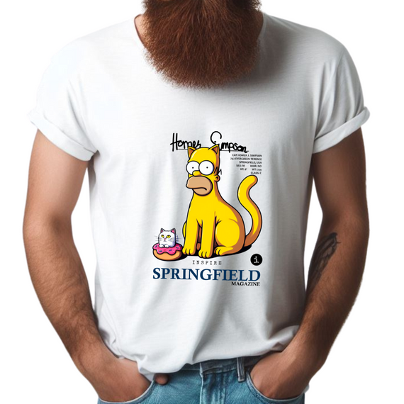 Camiseta Homer Simpson - Gato - PRIME (w)