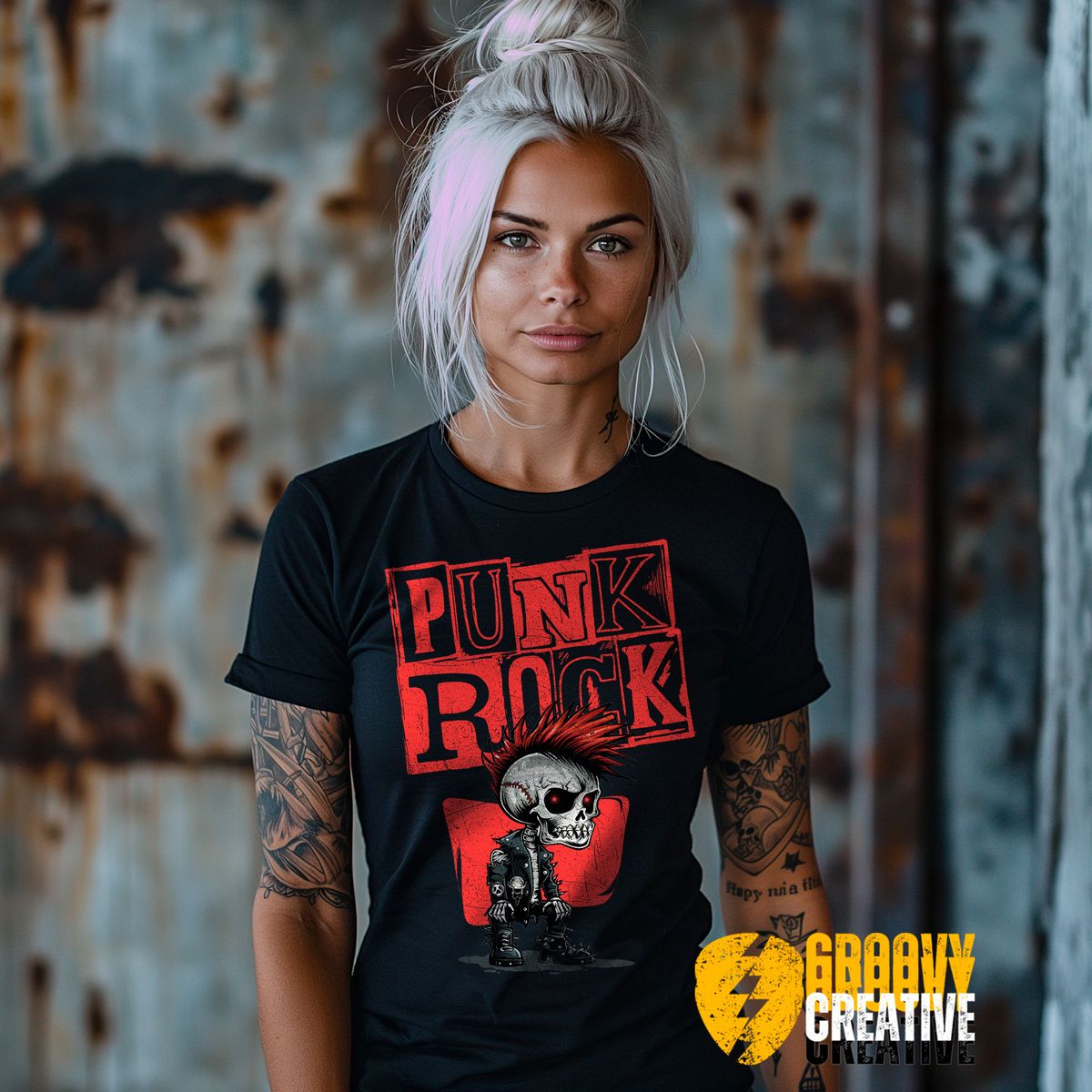 Nome do produto: Punk Rock Skull-BabyLong-Quality