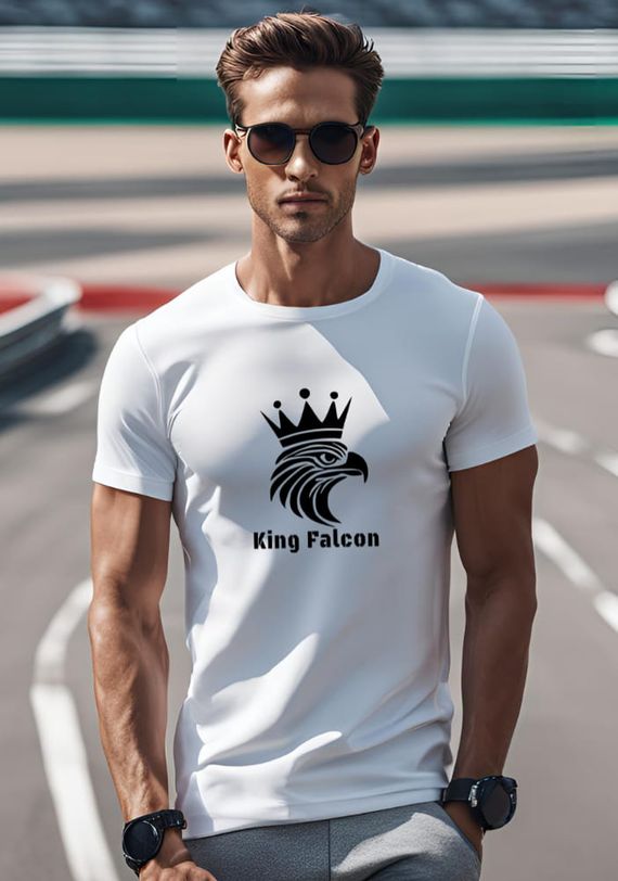 Camiseta King Falcon Cenral C/Escrita em Algodão Prime
