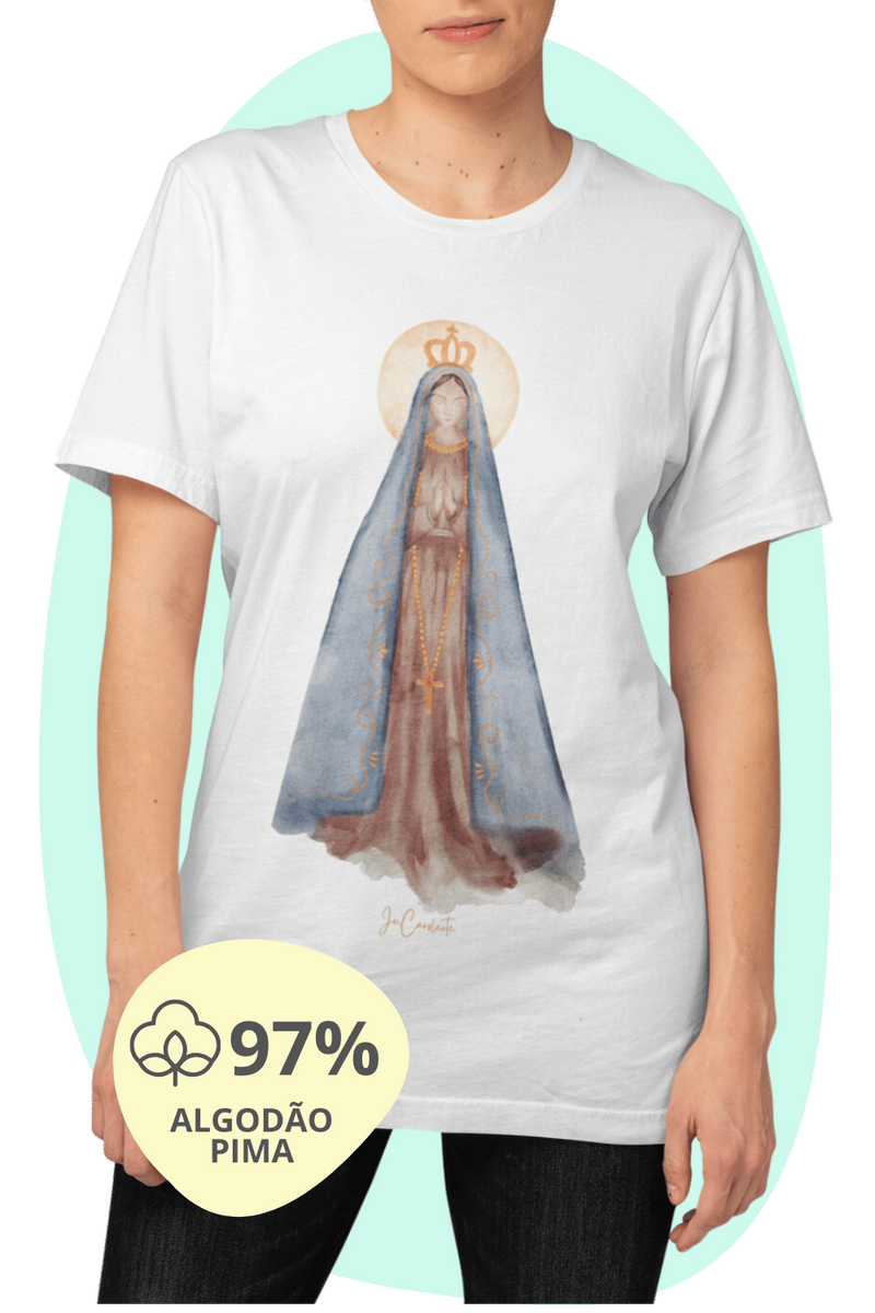 Nome do produto: Camiseta Pima - Mãezinha Aparecida #01