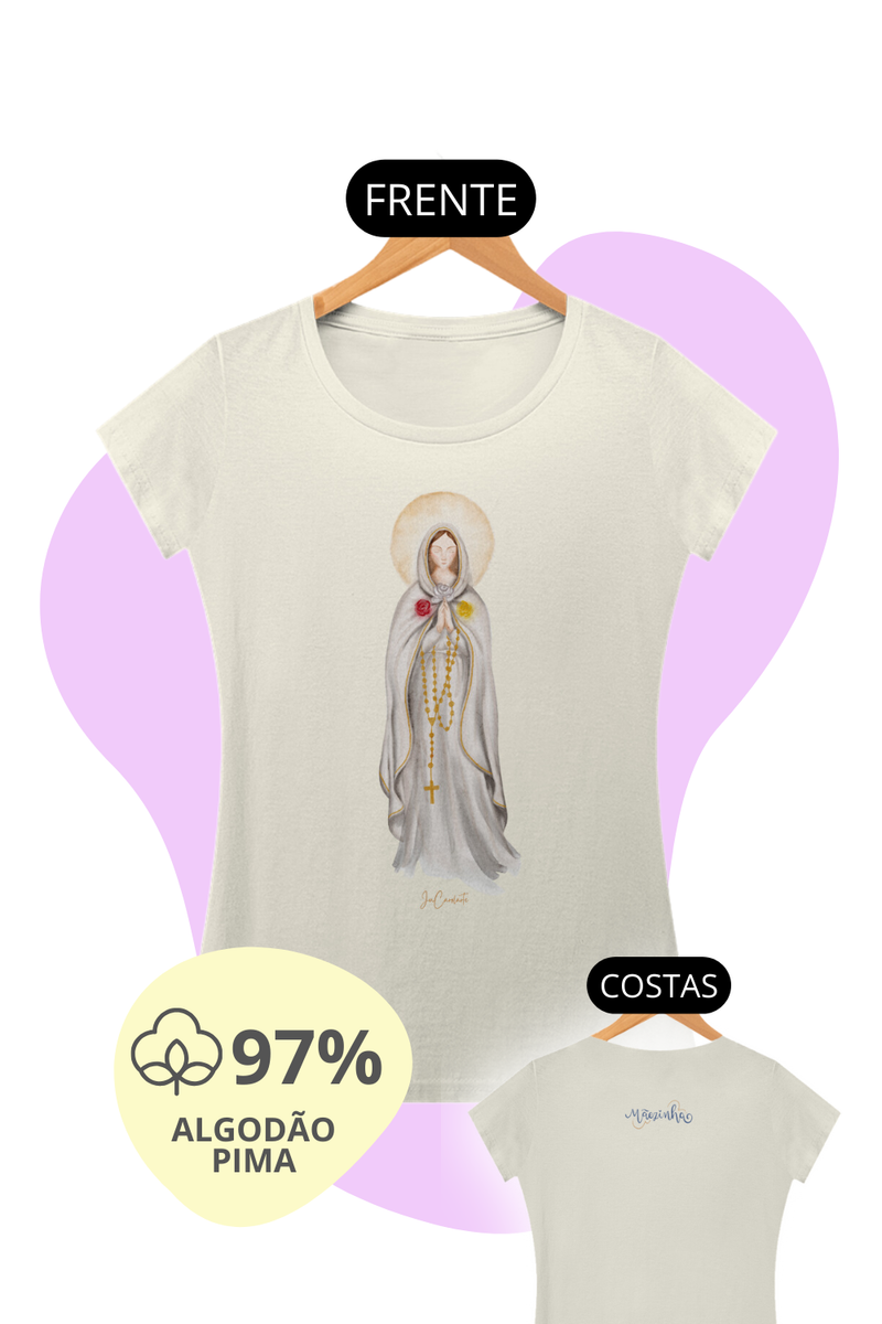 Nome do produto: Camiseta Feminina Pima - Mãezinha da Rosa Mística #01