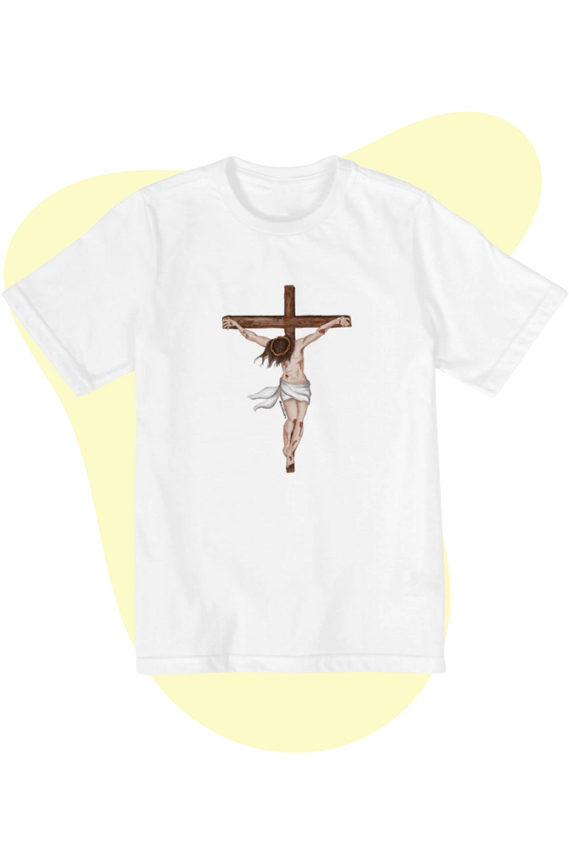 Nome do produto: Camiseta Infantil - Jesus Crucificado