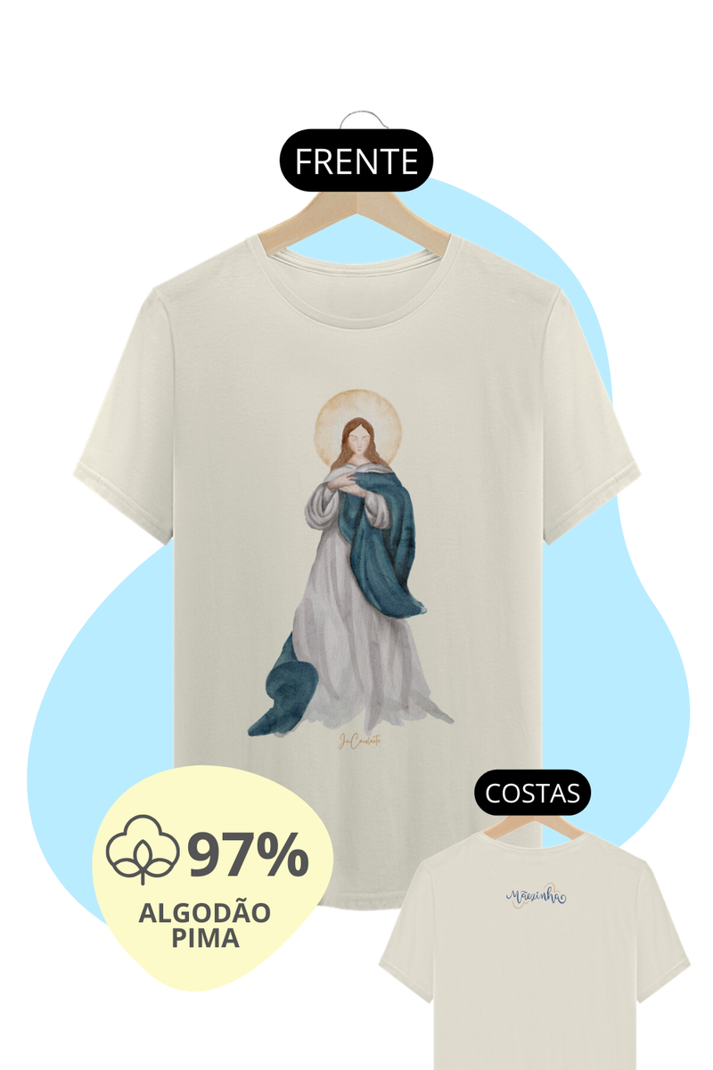 Nome do produto: Camiseta Unissex Pima - Mãezinha da Imaculada Conceição #01