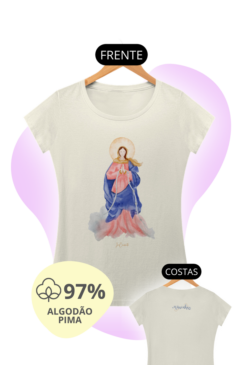 Nome do produto: Camiseta Feminina Pima - Mãezinha desatadora dos nós  #01