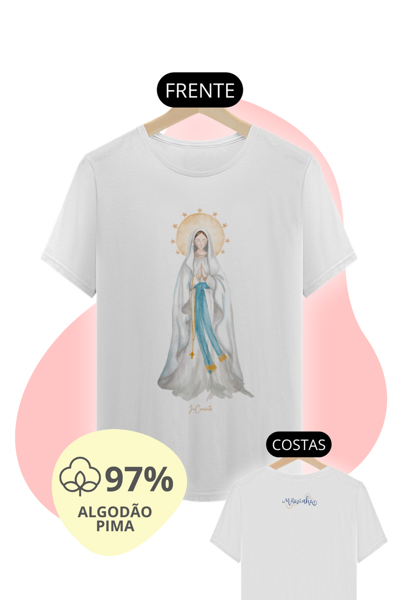 Nome do produto: Camiseta Unissex Pima - Mãezinha de Lourdes #02