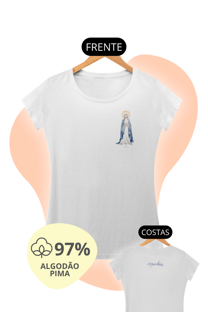 Nome do produto: Camiseta Feminina Pima - Mãezinha das Graças #01