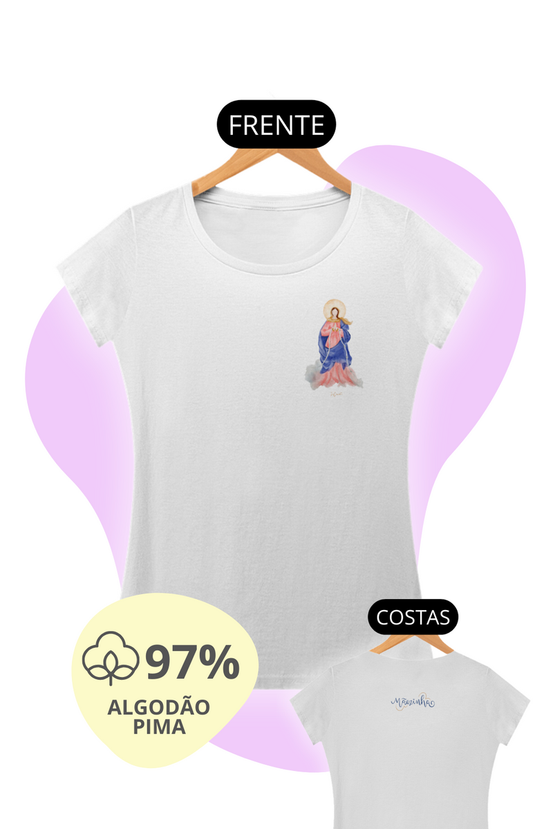 Nome do produto: Camiseta Feminina Pima - Mãezinha desatadora dos nós #01