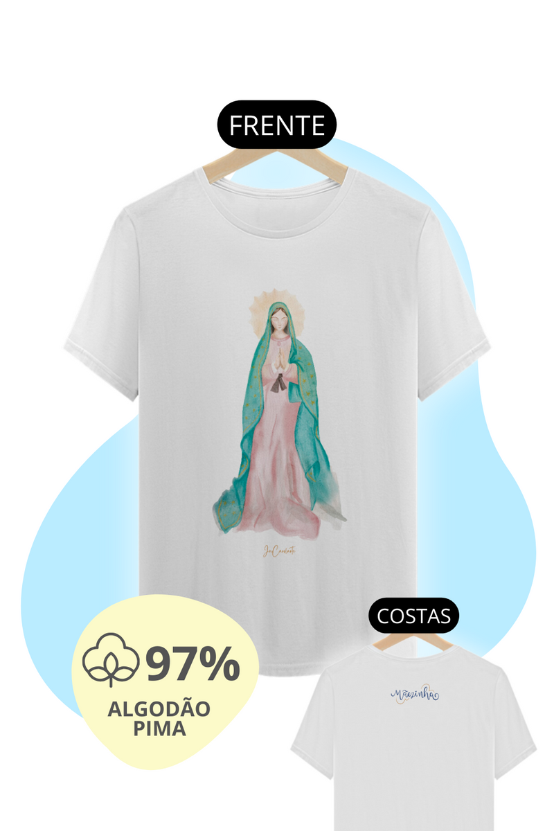 Nome do produto:  Camiseta Unissex Pima - Mãezinha de Guadalupe #02