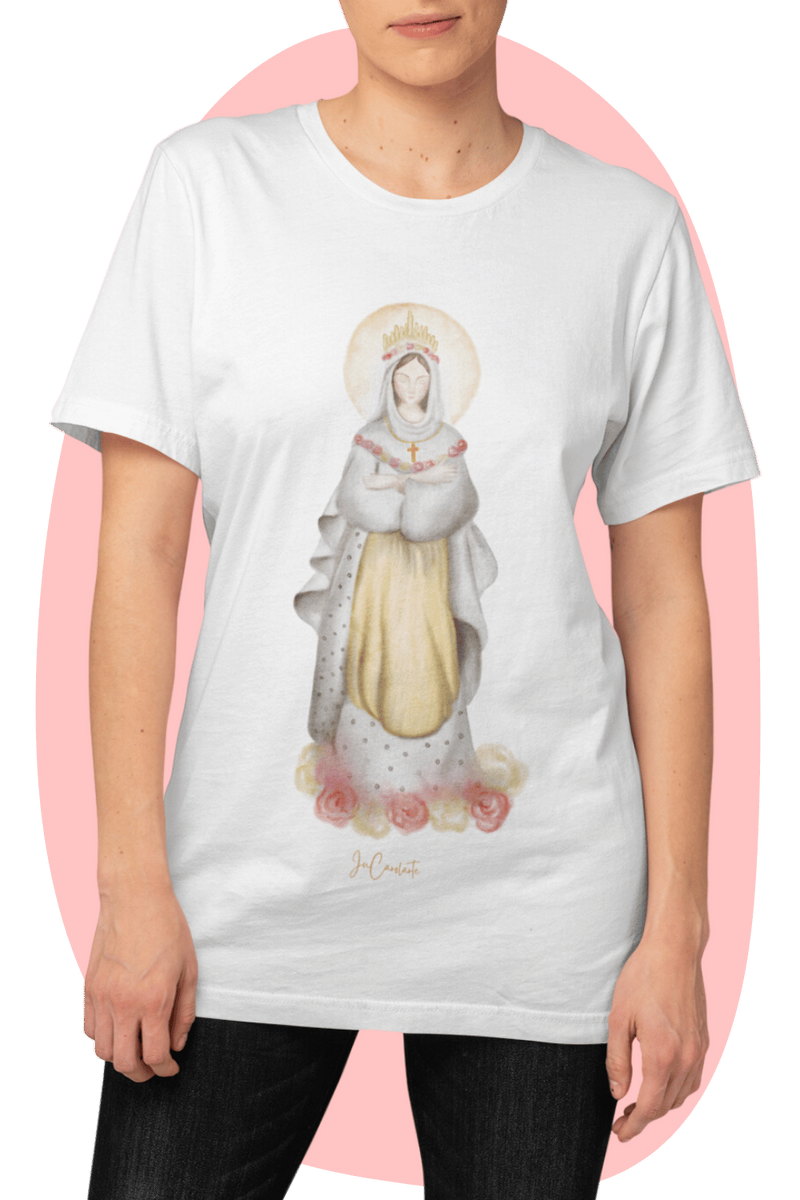 Nome do produto: Camiseta - Mãezinha de La Sallete #01