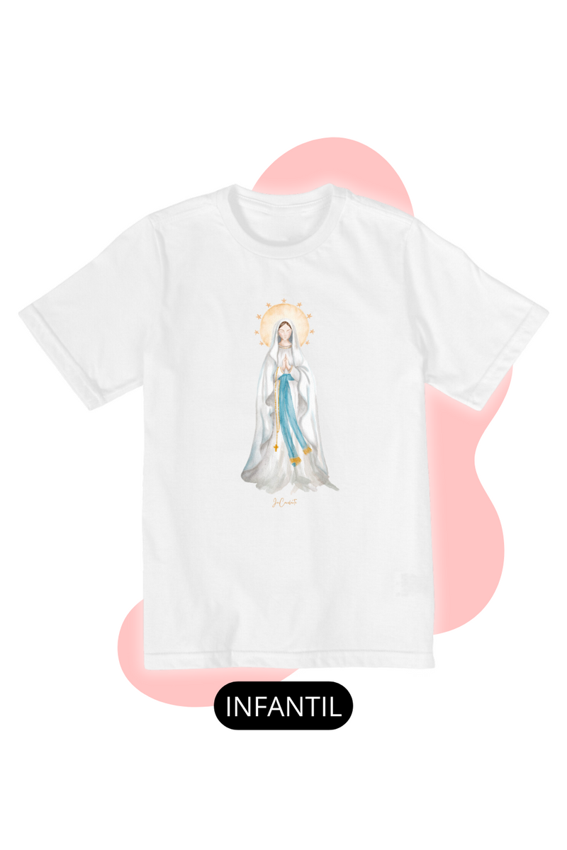 Nome do produto: Camiseta Infantil - Mãezinha de Lourdes