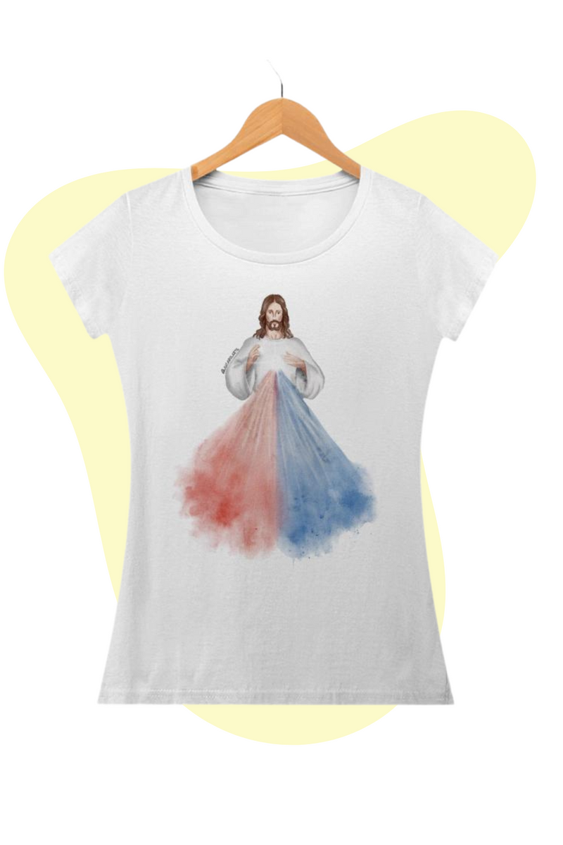 Nome do produto: Camiseta Feminina - Jesus Misericordioso