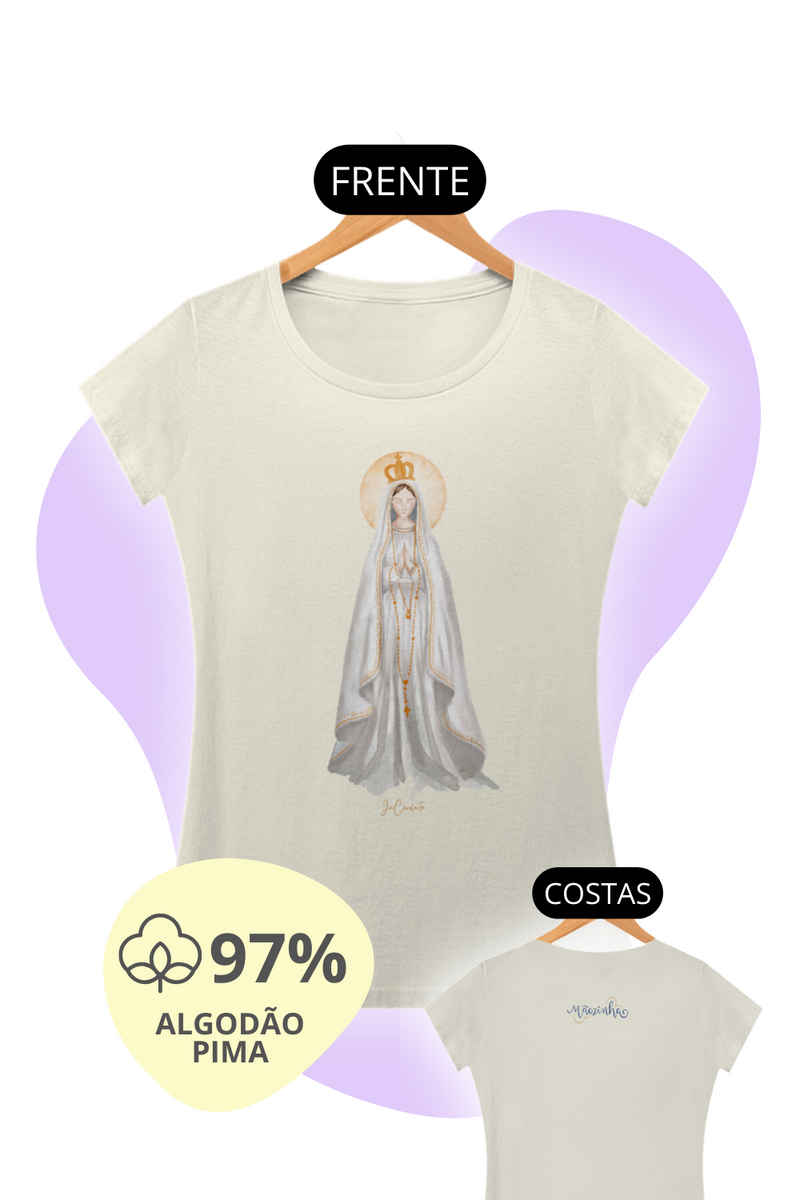 Nome do produto: Camiseta Feminina Pima - Mãezinha de Fátima  #02