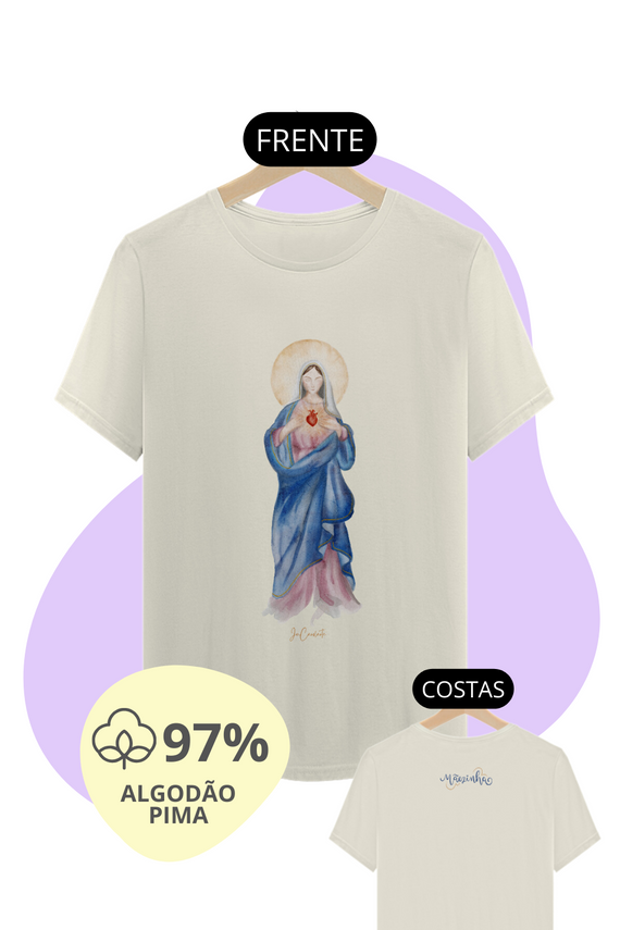 Camiseta Unissex Pima - Mãezinha do Sagrado Coração #01