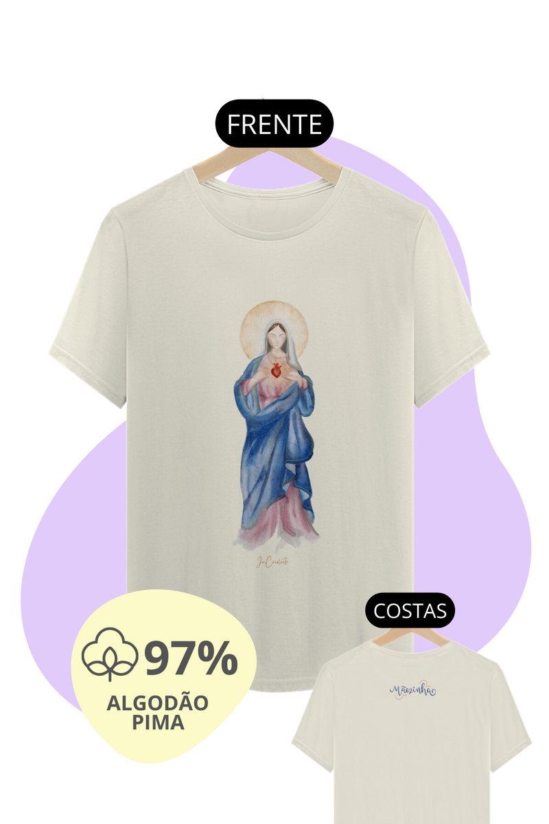 Nome do produto: Camiseta Unissex Pima - Mãezinha do Sagrado Coração #01