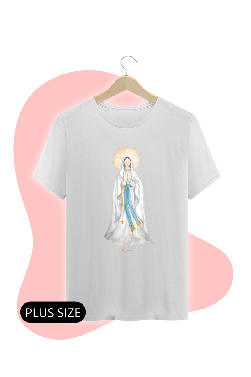 Nome do produto: Camiseta Plus Size - Mãezinha de Lourdes #01