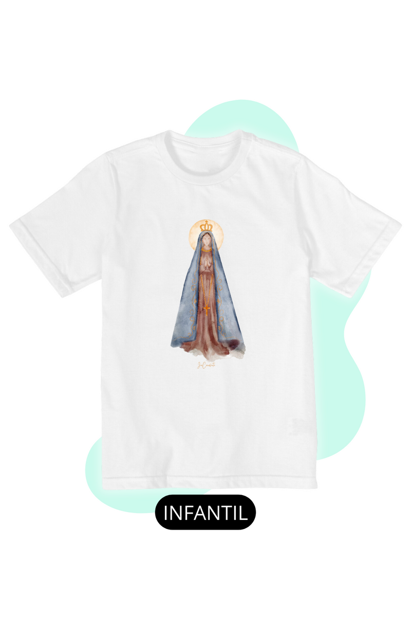 Nome do produto: Camiseta Infantil - Mãezinha Aparecida