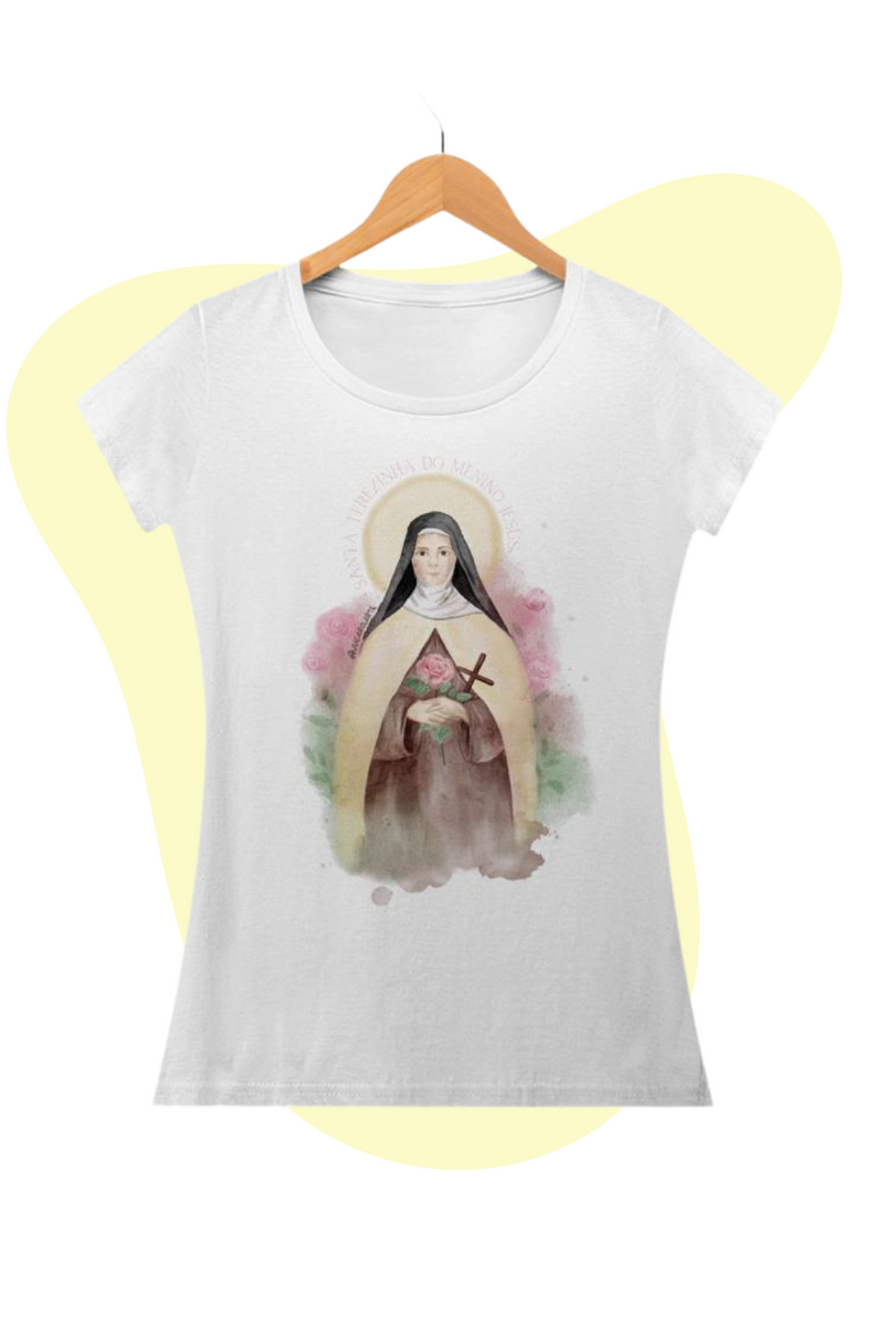 Nome do produto: Camiseta Feminina - Santa Terezinha