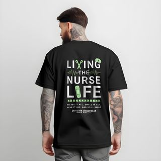 Nome do produtoCamiseta Oversized Living The Nurse Life