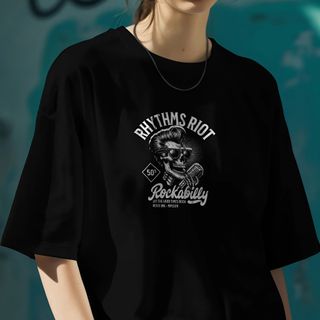 Nome do produtoCamiseta Oversized Skull Rockabilly