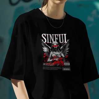 Nome do produtoCamiseta Oversized Sinful Angel