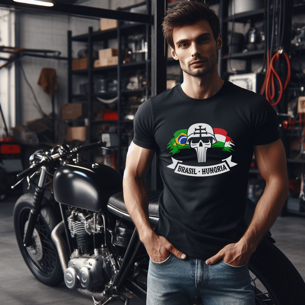 Nome do produto: Camiseta | Motoclube Brasil Hungria