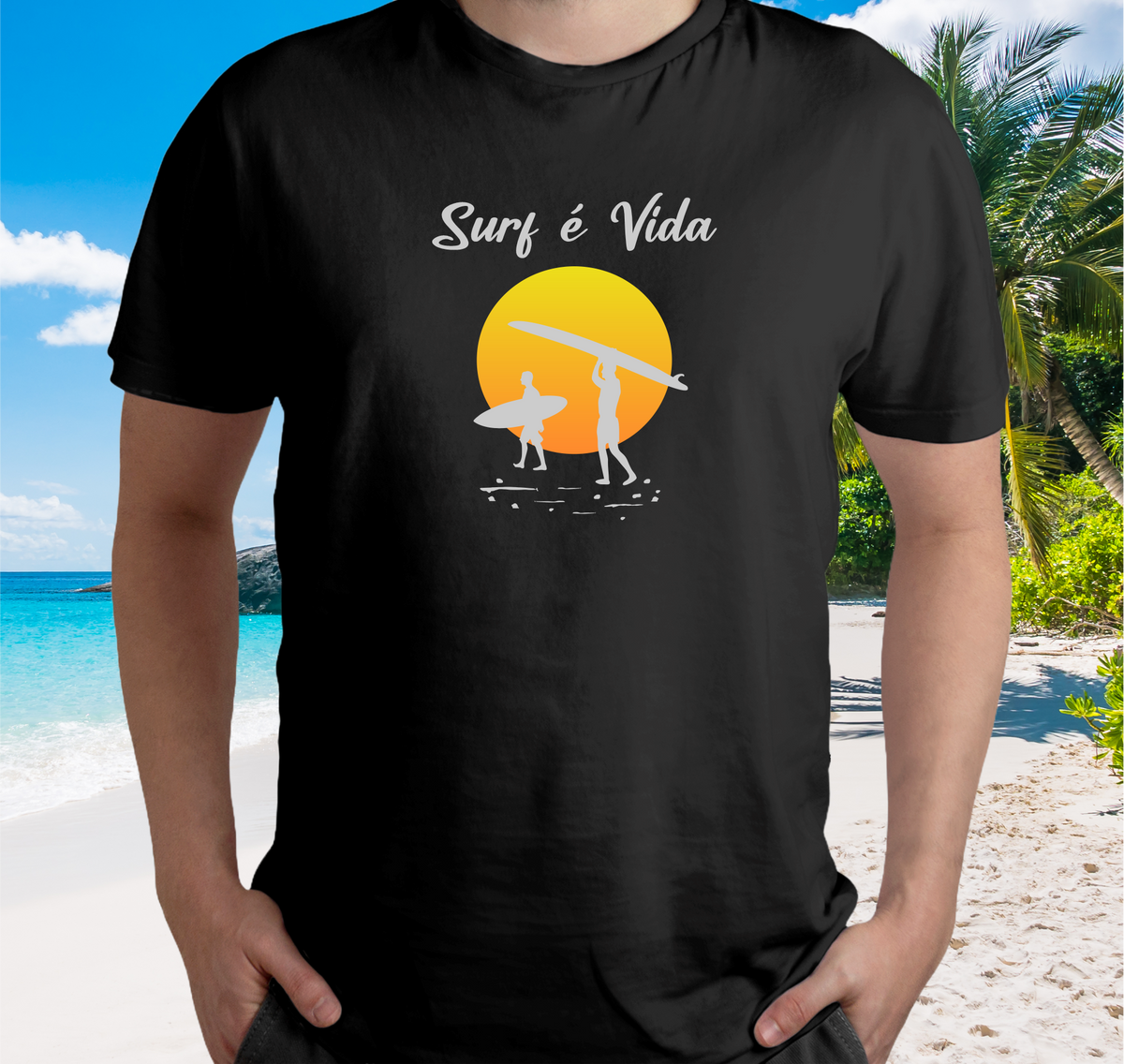 Nome do produto: Camiseta Surf é Vida Sol - Color - Ref 306