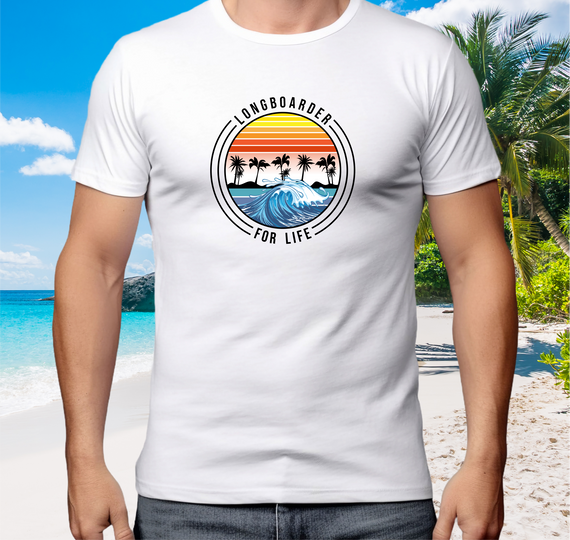 Camiseta Longboard Wave Color - Ref 1205 White/Gray