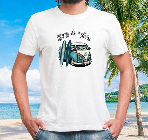 Camiseta Surf é Vida Kombi - Ref 311