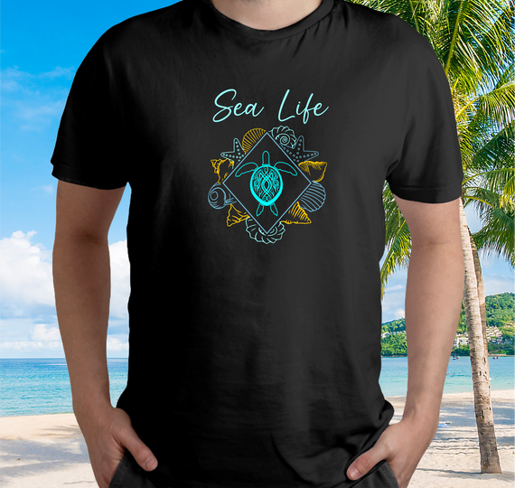 Camiseta Sea Life Tartaruga - Color - Ref 902