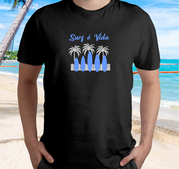 Camiseta Surf é Vida Prancha - Color - Ref 304