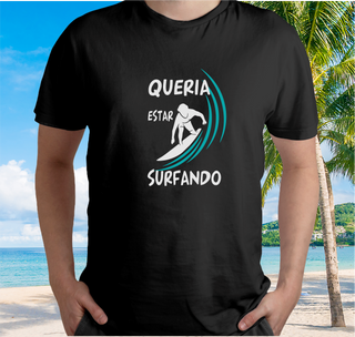 Camiseta Frase Surf  Surfando - Color - Ref 408