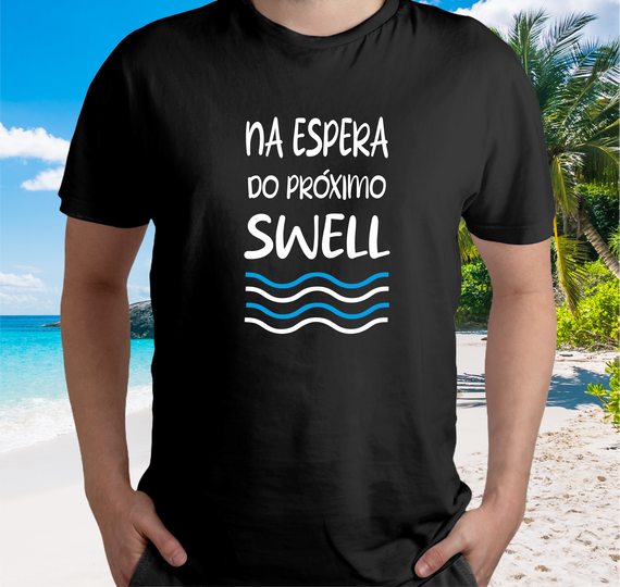 Camiseta Frase Surf Swell - Color - Ref 406