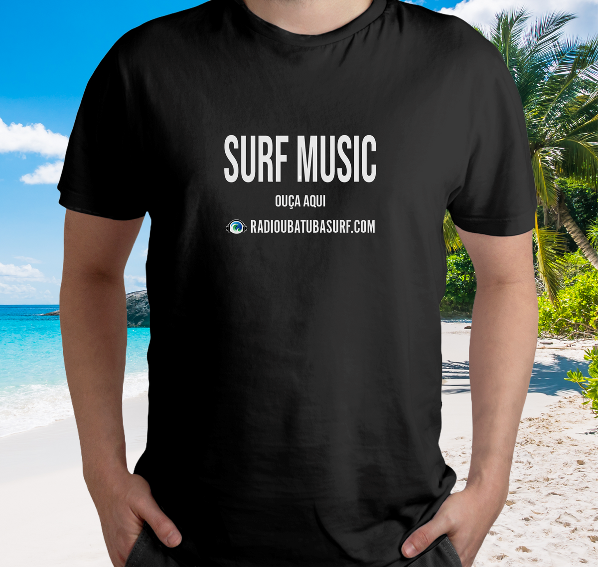 Nome do produto: Camiseta Surf Music Ouça Aqui - Color - Ref 104