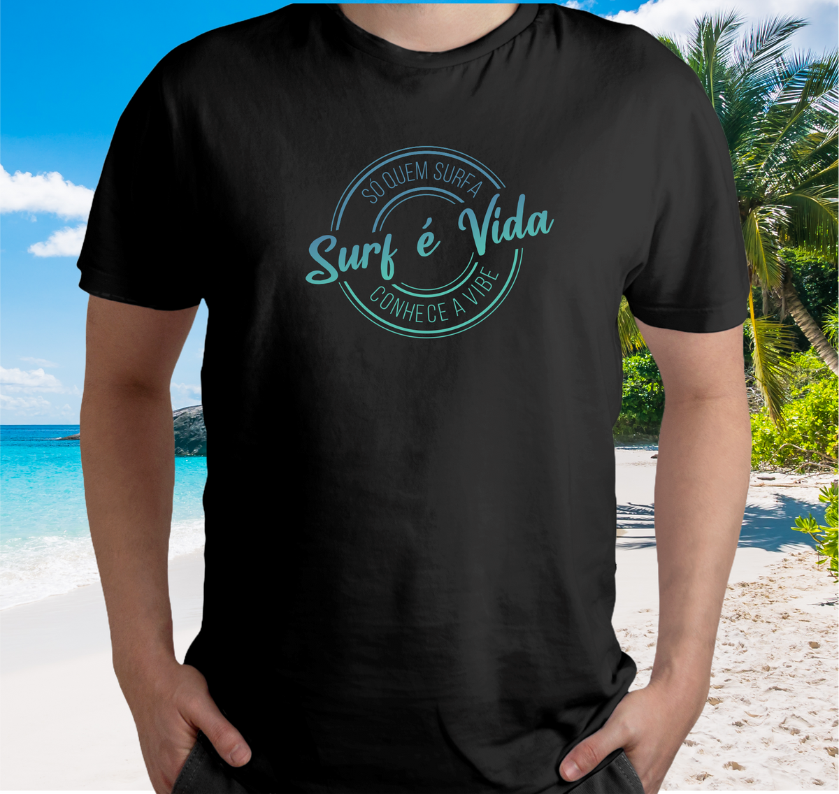 Nome do produto: Camiseta Surf é Vida Carimbo - Ref 314