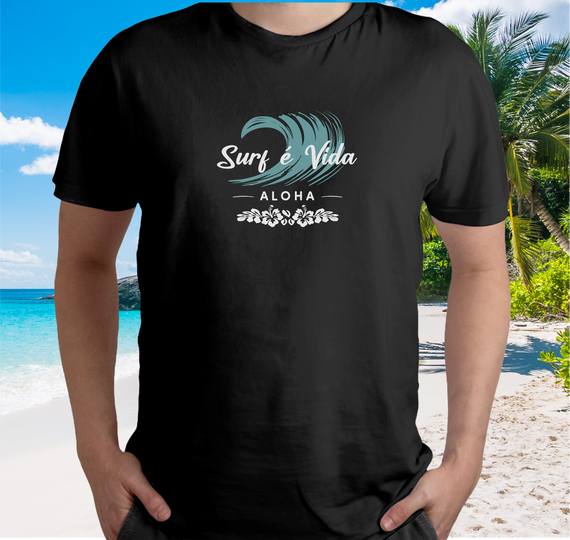 Camiseta Surf é Vida Onda - Color - Ref 302