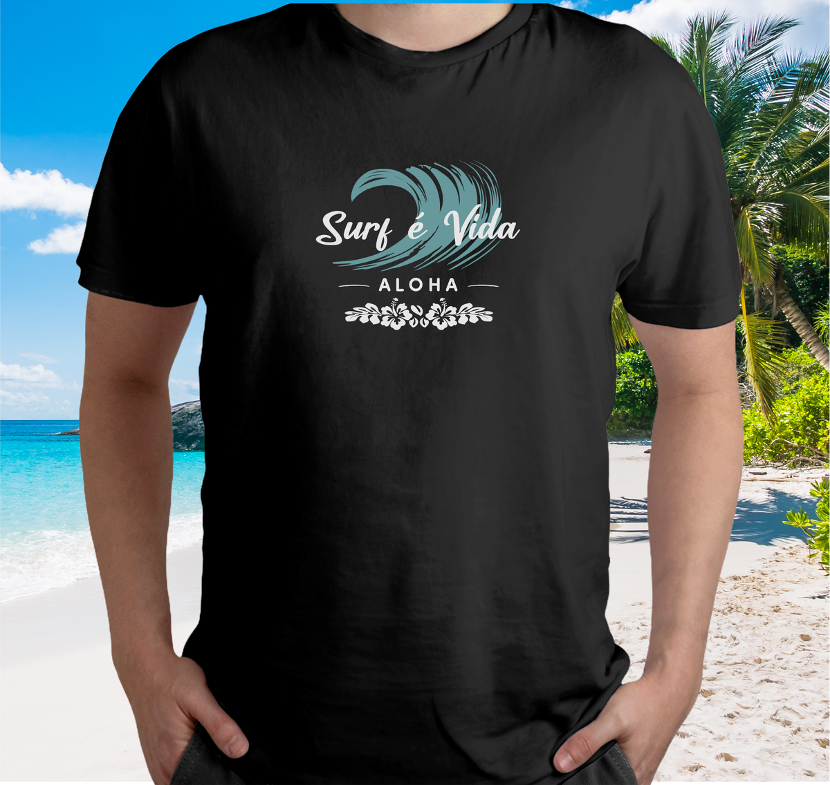 Nome do produto: Camiseta Surf é Vida Onda - Color - Ref 302