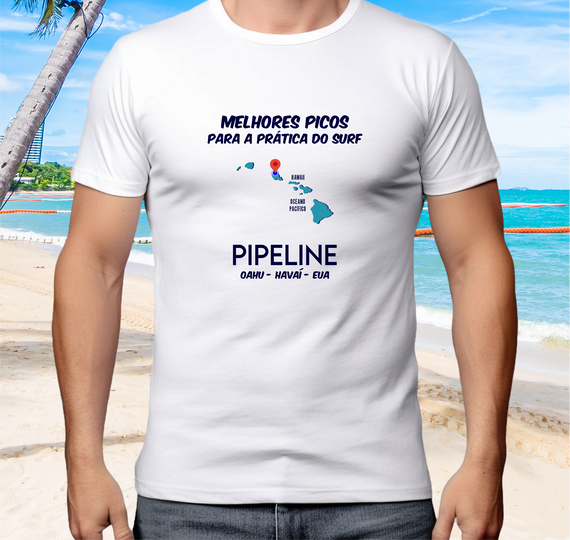 Camiseta Surf Spot Pipeline - Ref 209