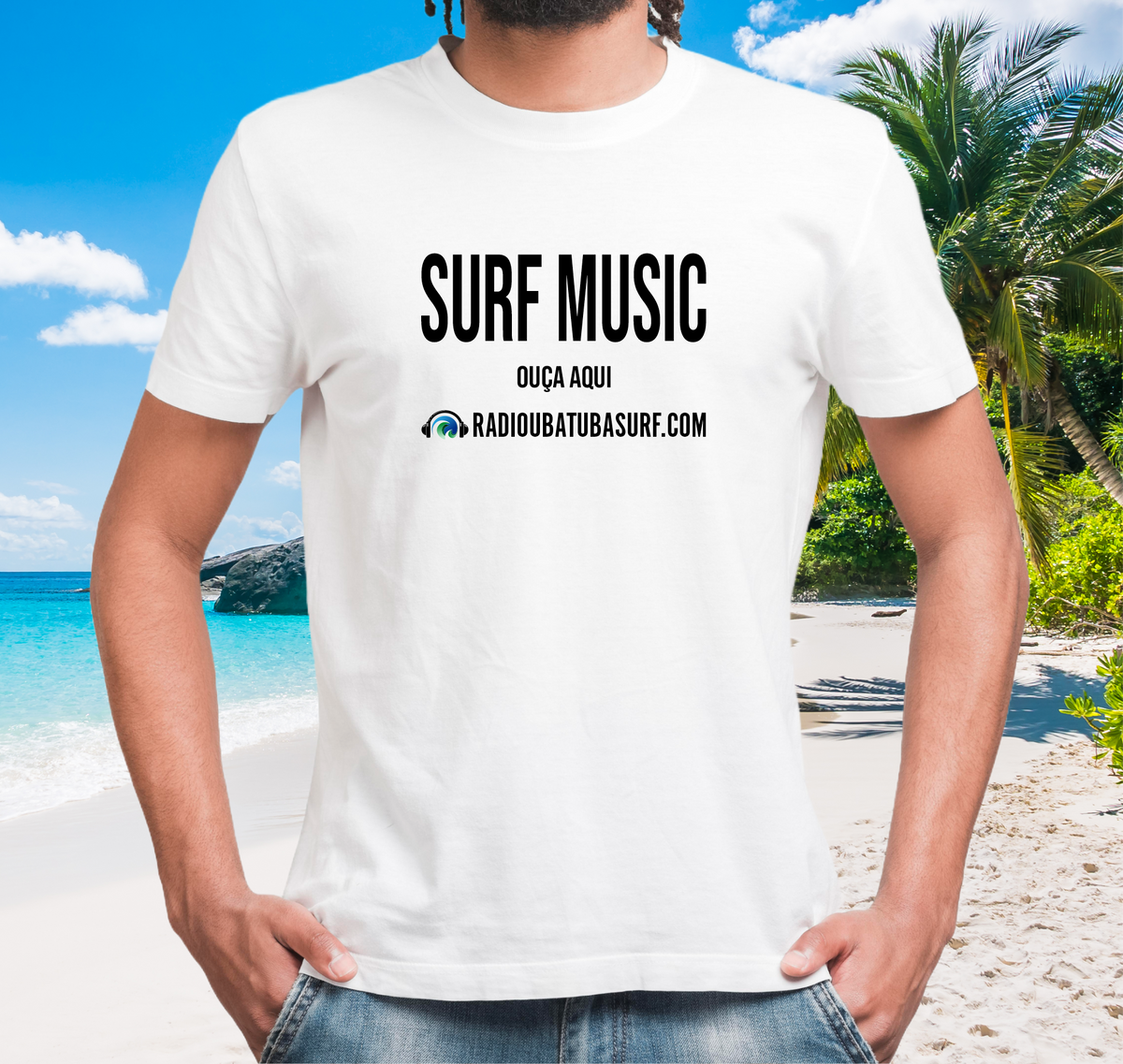 Nome do produto: Camiseta Surf Music Ouça Aqui - Ref 103 