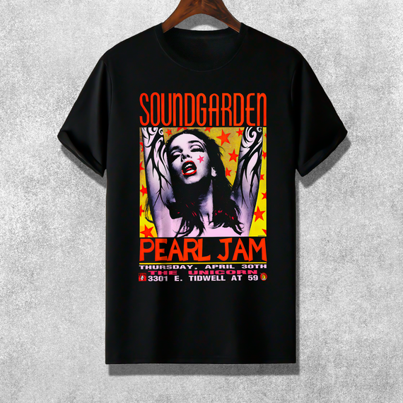 Camiseta - Poster Soundgarden e Pearl Jam | 90's