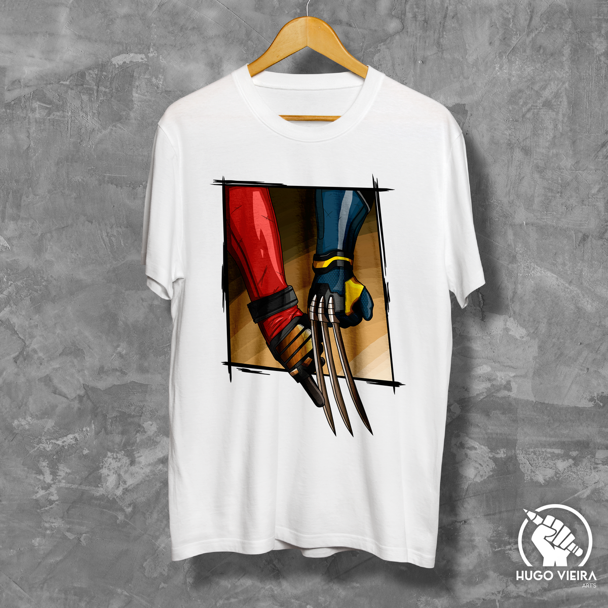 Nome do produto: Camiseta - Deadpool e Wolverine | Hugo Vieira Arts