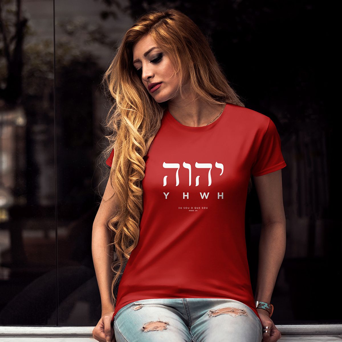 Nome do produto: Camiseta Feminina -  YHWH