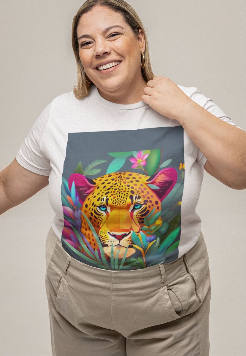 Nome do produto: Camisetas T - Shirt Plus Size - Coleção Face do Jaguar #02/04