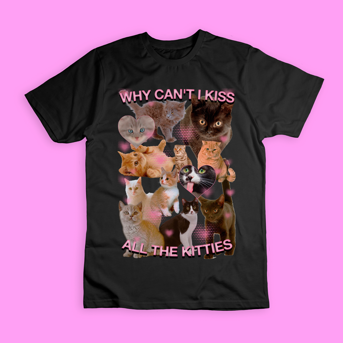 Nome do produto: Camiseta \'WHY CAN\'T I KISS ALL THE KITTIES\'