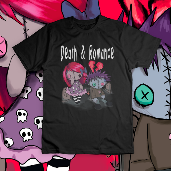 Camiseta Preta 'DEATH & ROMANCE'