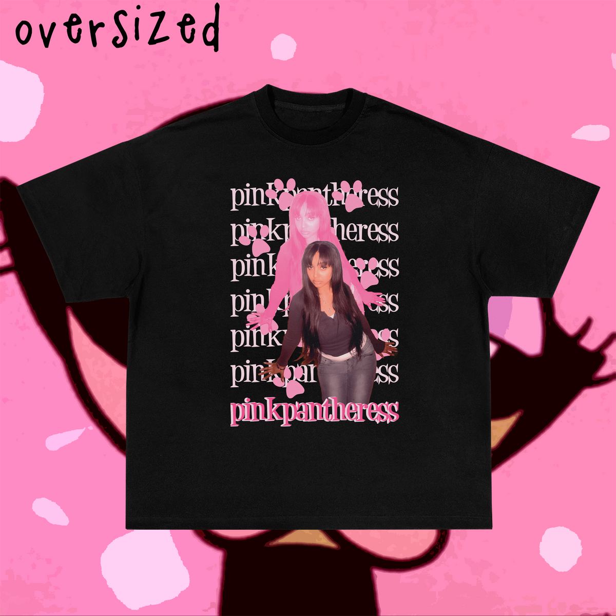 Nome do produto: Camiseta Oversized \'PINKPANTHERESS\'