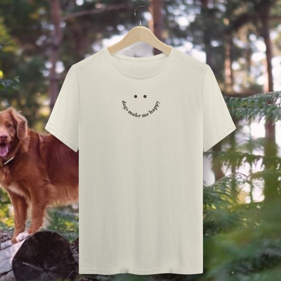 t-shirt l (prime) - dogs make me happy // cores claras //