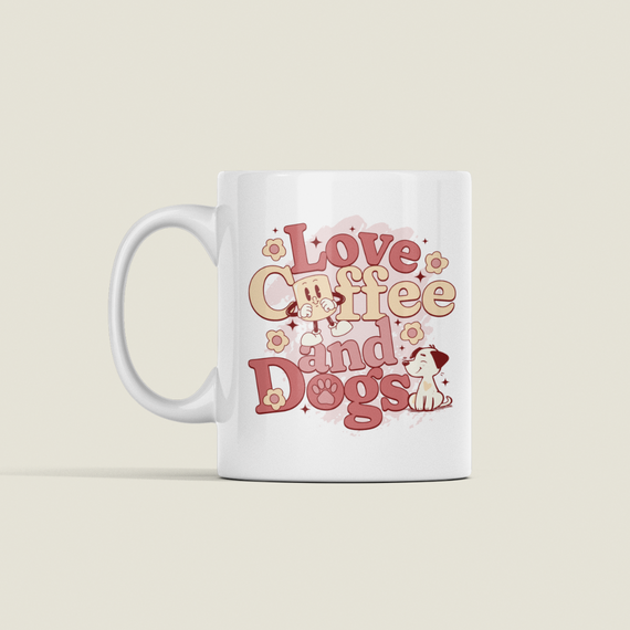 caneca - love, coffe and dogs