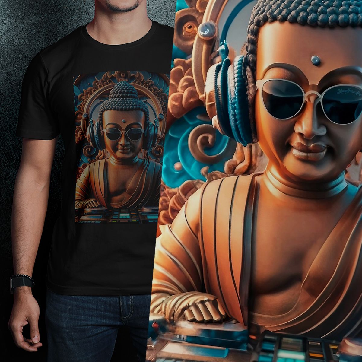 Nome do produto: T-SHIRT BUDA DJ HOUSE