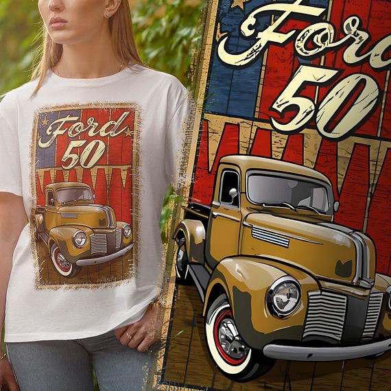 T-SHIRT OLD CARS FORD 50