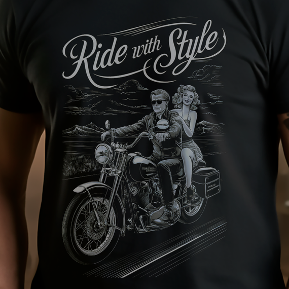 T-SHIRT PLUS SIZE RIDE WITH STYLE